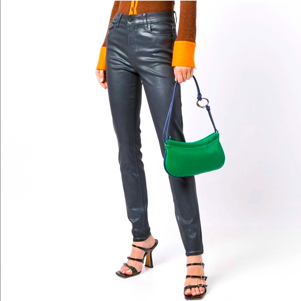 Anthropologie Paige Hoxton High-Rise Coated Skinny Jeans in Pearlized Stone